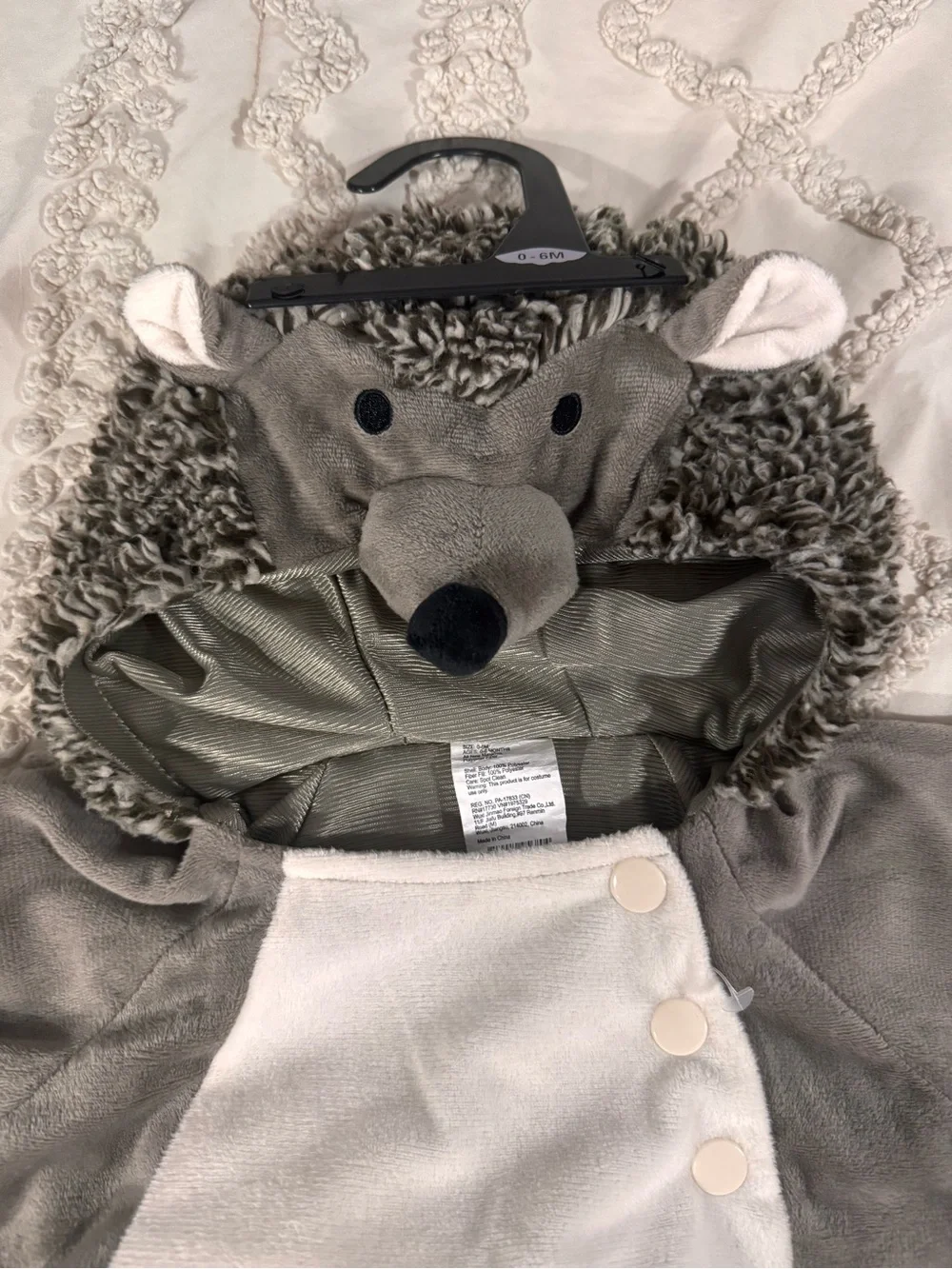 Target Gray and White Plush Hedgehog Kids Costume